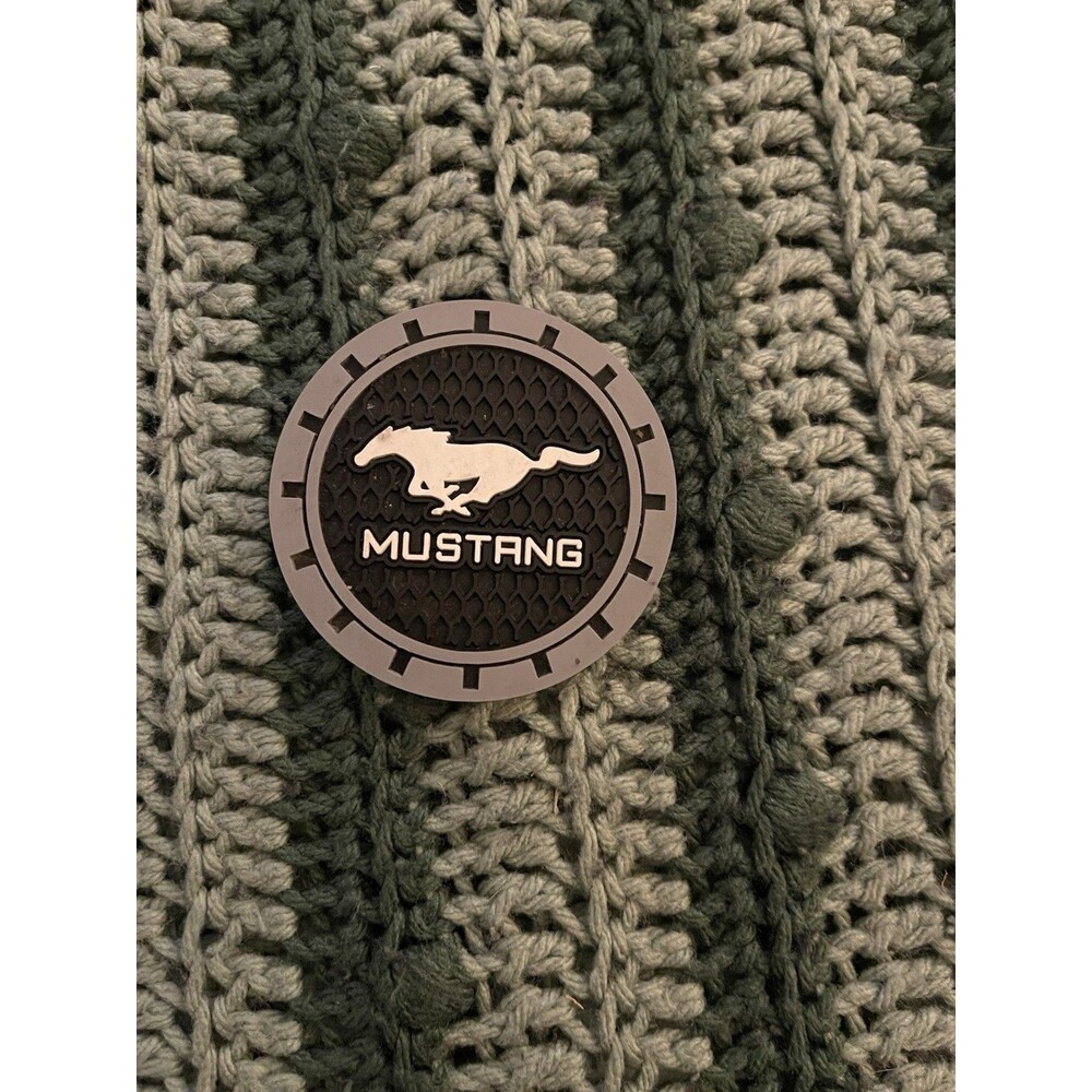 Silicone Car Cup Coaster Insert For Mustang 1 Piece Black/Gray